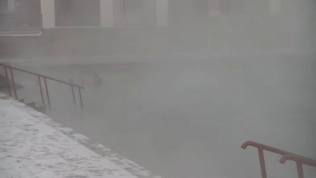 Термальный источник "Аушигер" общий бассейн зимой смотреть онлайн