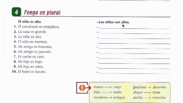 Nuevo Español 2000. Урок 2.2. Прилагательные - антонимы. Числительные от 21 до 50.