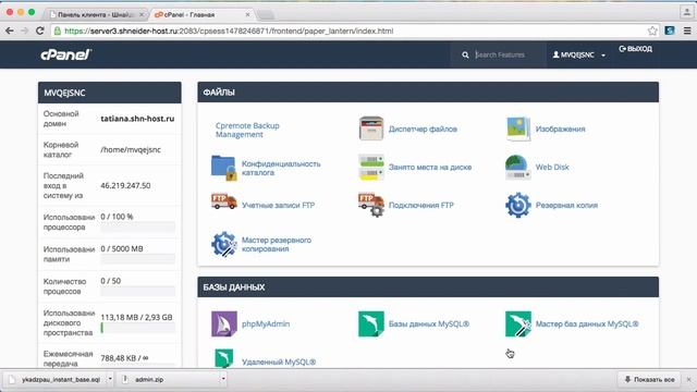 Перенос Instant CMS на хостинг cPanel смотреть онлайн