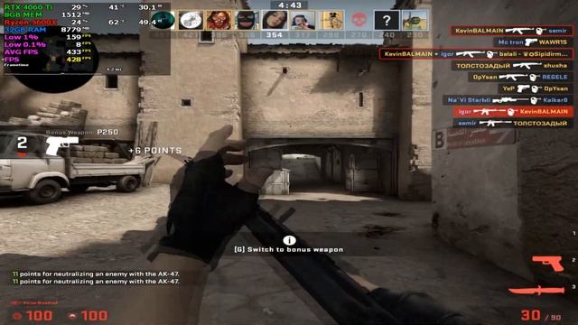 CSGO - RTX 4060 Ti 8GB + Ryzen 5600X Test. (4:3 1280x960) GAMEPLAY смотреть онлайн