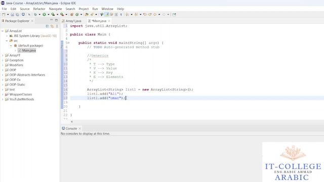 #49 ArrayList + for each loop - Java Arabic смотреть онлайн