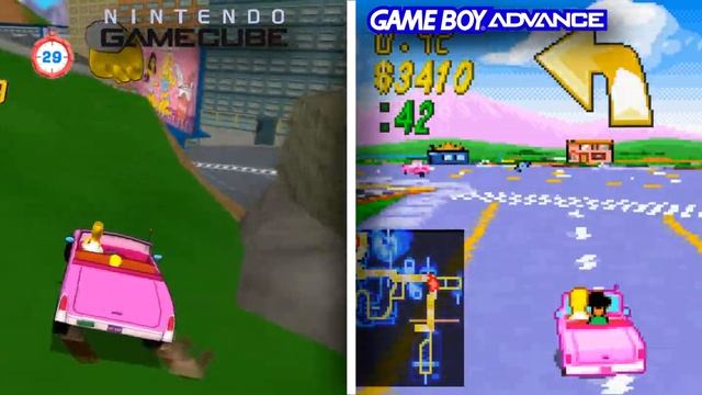 The Simpsons Road Rage - GameCube vs. Game Boy Advance | Side by Side смотреть онлайн