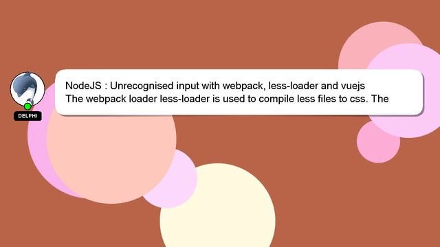 NodeJS : Unrecognised input with webpack, less-loader and vuejs смотреть онлайн