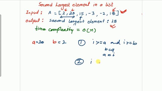 Find Second Largest element from a list in Hindi | Second max element of list #second_max смотреть онлайн