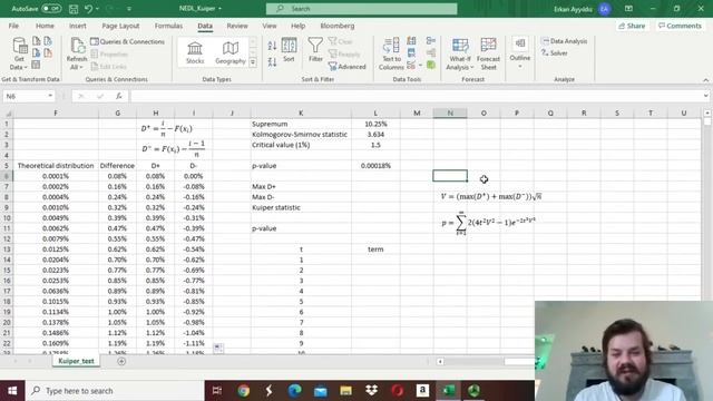 Kuiper goodness-of-fit test - another test for distribution fitting (Excel) смотреть онлайн