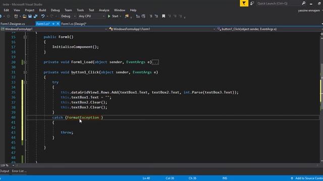 1 - Bouton Ajouter (DataGridView C#) / Add Button (Csharp) - DARIJA