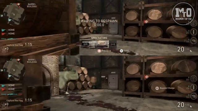 CALL OF DUTY WWII - COD LOCAL MULTIPLAYER SPLIT SCREEN CAPTURE THE FLAG LONDON DOCKS GAMEPLAY смотреть онлайн