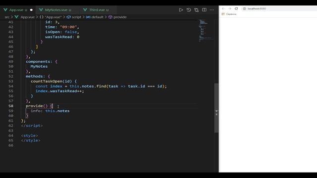 VUE JS 3 provide inject. Как работает функционал. простые примеры использования смотреть онлайн