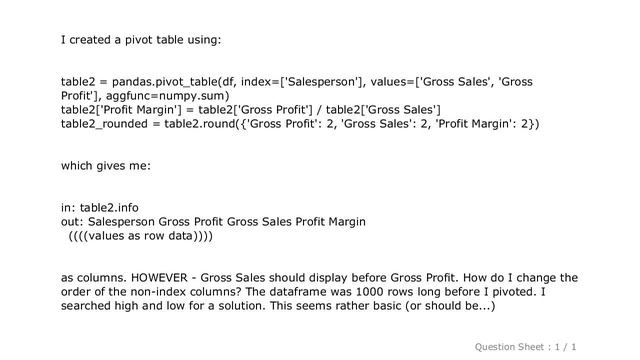 Pandas : pandas pivot table - changing order of non-index columns смотреть онлайн