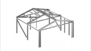 3Д сборка гаража из сэндвич панелей Doorhan