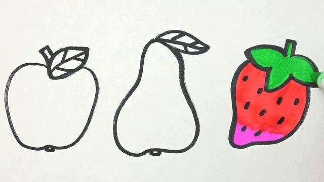 Drawing fruits for children|Bolalar uchun mevalarni chizish|Рисование фруктов для детей смотреть онлайн