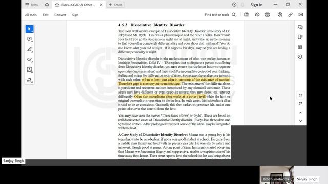 IGNOU-Clinical Psychology-MPCE 011-Block 2-Unit 4-Somatoform & Dissociative Disorder-Part II смотреть онлайн