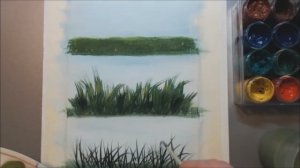 3 способа рисования ТРАВЫ гуашью