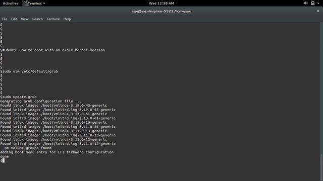 Ubuntu Linux How to boot with an older kernel version смотреть онлайн