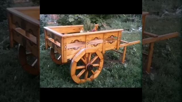 Деревянный декор своими руками. Телега декоративная. смотреть онлайн