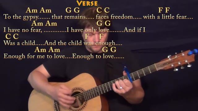 Gypsy (Fleetwood Mac) Guitar Lesson Chord Chart with On-Screen Lyrics - Capo 5th смотреть онлайн