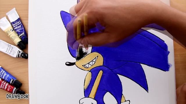 How to Draw and Paint SONIC.EXE (Painting using Acrylic on Canvas) смотреть онлайн