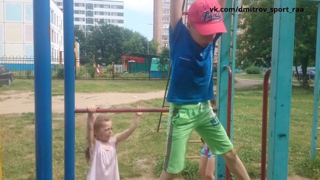 ОТЖИМАНИЕ ОТ БРУСЬЕВ И ОТ НИЗКОГО ТУРНИКА, ПОДТЯГИВАНИЯ / 02.07.2016 смотреть онлайн