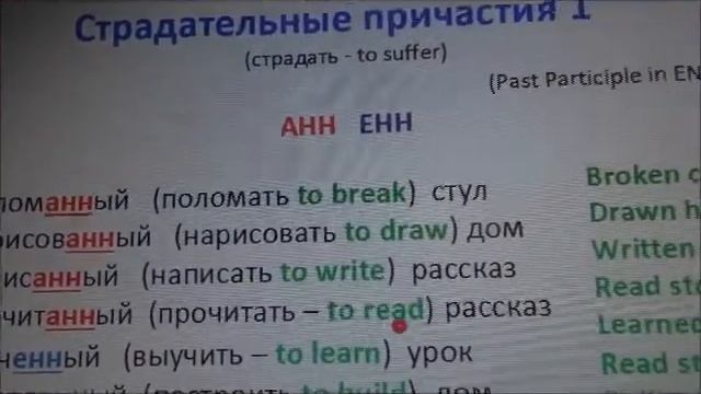 RUSSIAN PASSIVE PARTICIPLE 1 AHH EHH смотреть онлайн