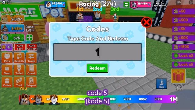 *ALL CODES WORK* Fart Race ROBLOX | OCTOBER 5, 2023 смотреть онлайн