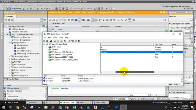 Linking Excel to Siemens S7-1200 CPU смотреть онлайн