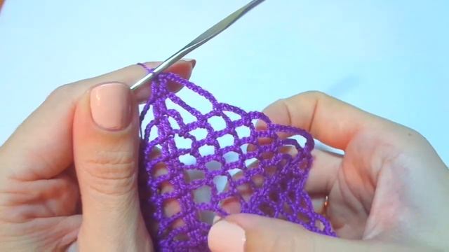 Салфетка крючком "Фиолетовый ажур". МК смотреть онлайн