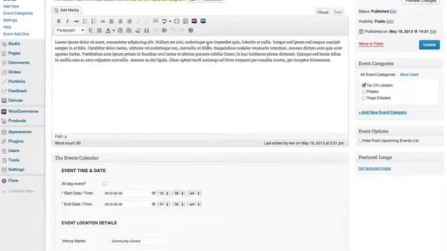 Wordpress: how to edit events on The Event Calendar смотреть онлайн