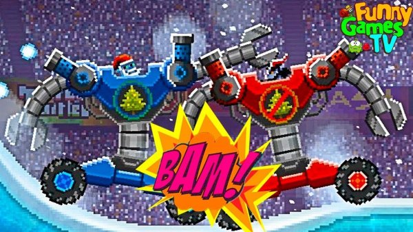 Мультяшные машинки БИТВА ДЕДА МОРОЗА 2 тачки гонки игра Drive AHEAD