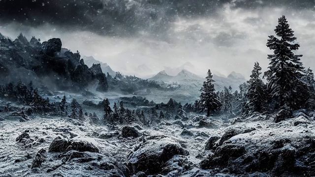 Blizzard Ambience And Music | Ambience Of A Snow Storm With Original Fantasy Music #ambientmusic