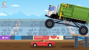 Monster Trucks Part 2 | Learn Monster Vehicles Police Car, Fire Truck