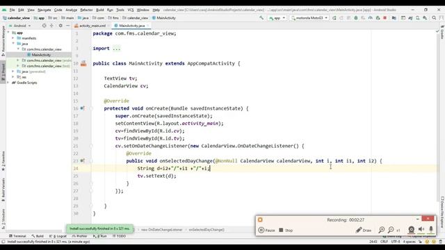 #20 Implement Calendar using CalendarView & DatePickerDialog using Android Studio |Android Dev. смотреть онлайн