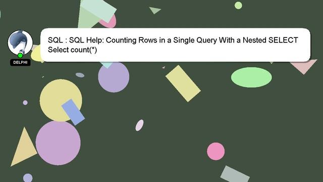 SQL : SQL Help: Counting Rows in a Single Query With a Nested SELECT смотреть онлайн