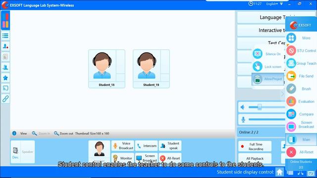 Side Menu of EXSOFT Wireless Language Lab смотреть онлайн