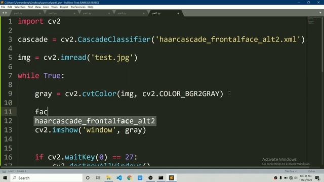openCV Face detection tutorial | minor project | opencv python смотреть онлайн