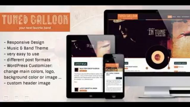 Preview Tuned Balloon - Music WordPress Theme смотреть онлайн