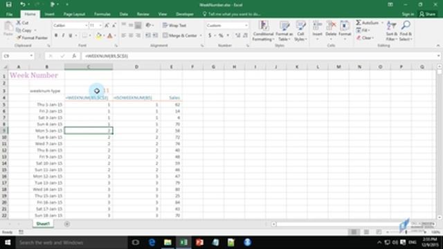 สอน Excel: หาว่าวันที่ระบุอยู่ในสัปดาห์ที่เท่าไรของปีด้วย WEEKNUM() และ ISOWEEKNUM() смотреть онлайн