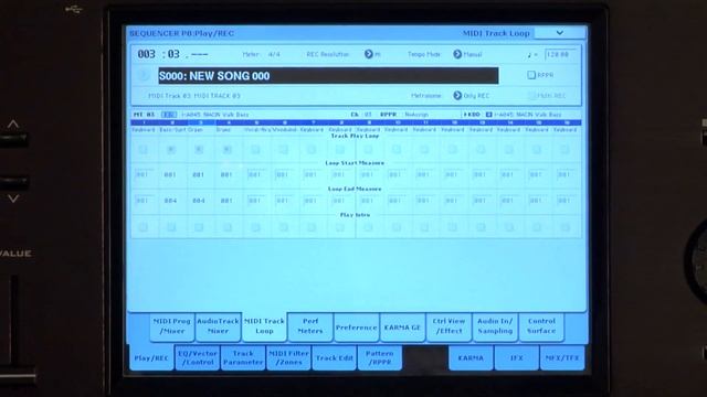 Kronos/OASYS MIDI track loop and scene switching смотреть онлайн