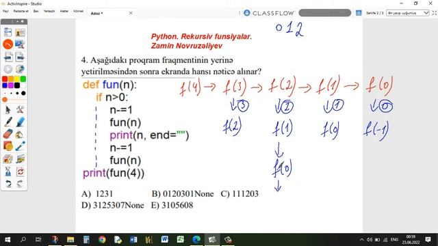 python rekursiv funksiyalar. Bəzi çətin tipli sualların izahı смотреть онлайн