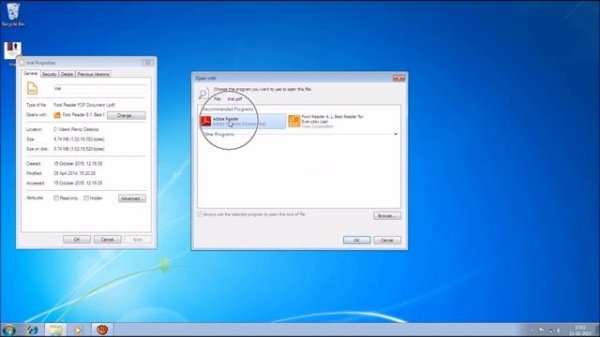 How to make Adobe Reader the default pdf reader in Windows 7