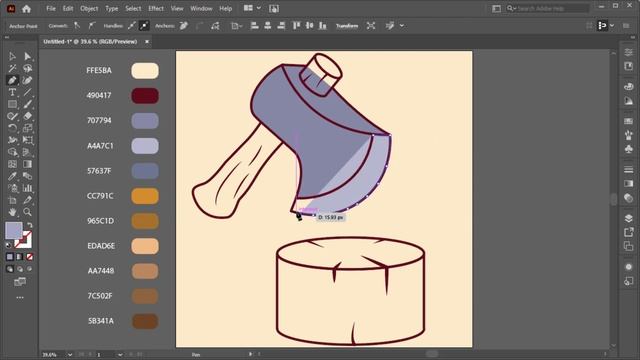 How To Draw Axe (Easy) in Adobe illustrator-Tutorial смотреть онлайн
