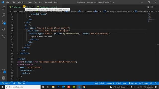 #16 Create and Update Profile Component #مشروع_تطبيق_إدارة_مطعم #vue_js_project смотреть онлайн