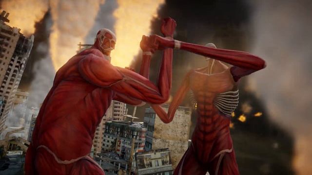 Armin's Colossal Titan vs Bertholdt's Colossal Titan смотреть онлайн