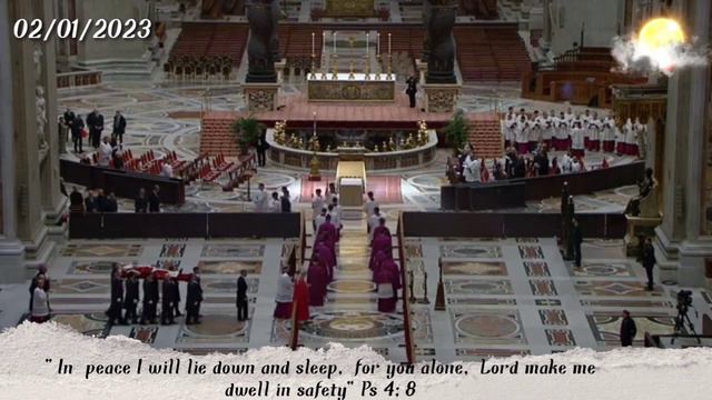 The body of His Holiness Pope Emeritus Benedict XVI is taken to St. Peter's Basilica,02/01/2023# смотреть онлайн