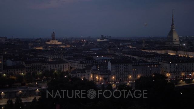 Skyline with Mole Antonelliana at night in Turin, Italy, Europe смотреть онлайн