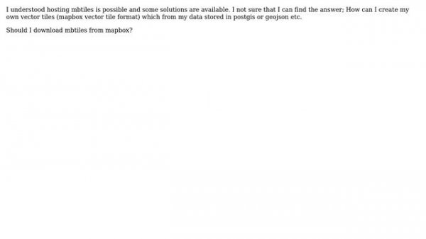 GIS: Create my own MapBox Vector tile and self hosting