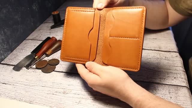 Портмоне для документов из натуральной кожи. Ручная работа. смотреть онлайн