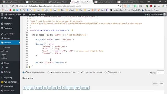 Hide WooCommerce Product Categories on Shop Page or other Page - Anthony Tutorials смотреть онлайн