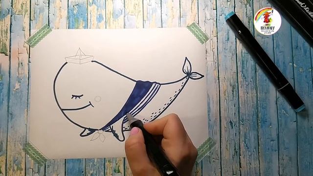 Как нарисовать кита смотреть онлайн