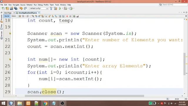 Sorting elements Ascending Orders using Array in JAVA NETBEANS смотреть онлайн