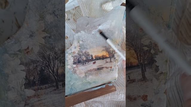 Christmas Wooden Decoupage Sleigh ❄️ #decoupage #diy #christmasdecor смотреть онлайн
